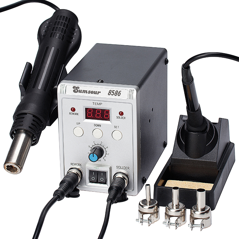 Smd Rework Station Hot Air Soldering 2 In 1 - 8586 700W 2 in 1 Digital